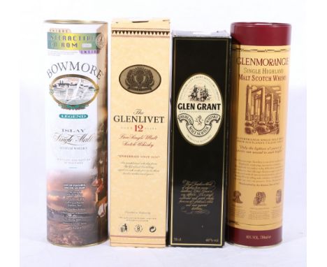 GLENMORANGIE ten year old Highland single malt Scotch whisky 70cl, 40%vol, GLENLIVET 10 year old pure single malt Scotch whis