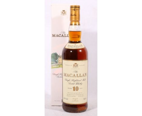 THE MACALLAN 10 year old Highland single malt Scotch whisky, old style gilt lettering label, matured in sherry wood, 70cl 40%