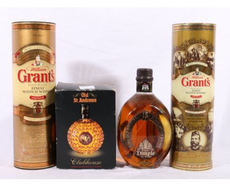 Four bottles of blended Scotch whisky, including St Andrews Clubhouse, 40% vol., 70cl, boxed, HAIGS DIMPLE 15 year old, 40% v