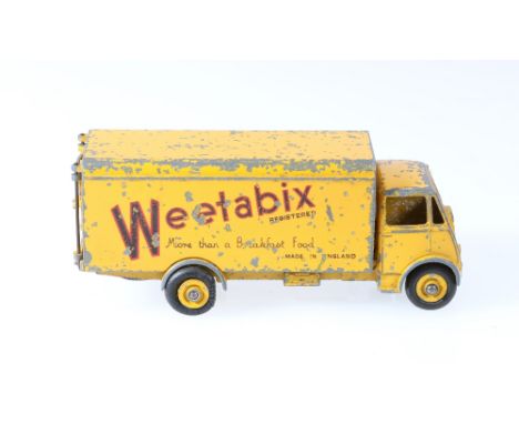 Dinky Toys 514 Guy van Weetabix, 1st type cab with yellow cab, body and ridged hubs, no box.