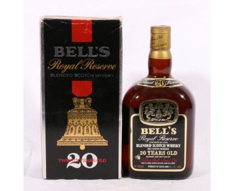 Two bottles of BELL'S 20 year old royal reserve blended Scotch whisky, 75° proof, 26½ fl. ozs. and 75cl., 40% vol., one boxed
