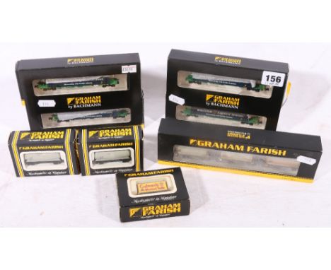 Graham Farish by Bachmann N gauge model railways accessories including two 377-353 Malcolm Logistics bogie wagon packs, 377-9