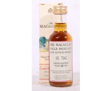 THE MACALLAN 1966 26 year old Highland single malt Scotch whisky, bottle number 7642, miniature, 5cl 43% vol., with box.