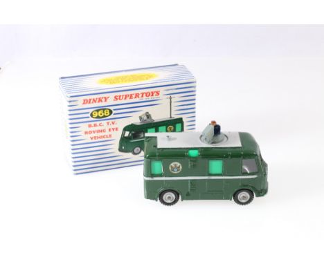 Dinky Supertoys 968 BBC TV roving eye vehicle with replacement ariel, in striped pictorial box.