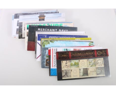 Royal Mail GB, approximately thirty-five mint stamp presentation packs including Lord of the Rings, Alice in Wonderland, Glas