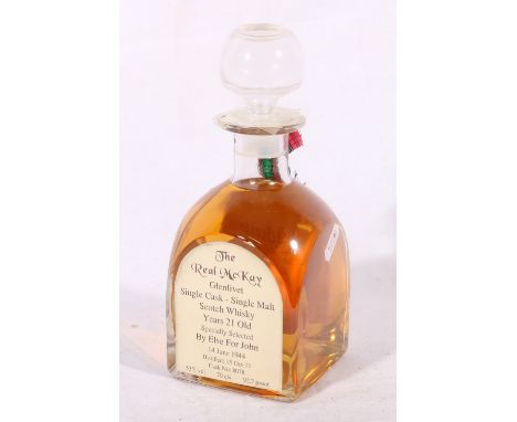 GLENLIVET 1971 21 year old single cask malt scotch whisky, from cask 8078 in glass decanter 70cl, 53%vol.