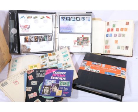 GB and world stamp collection in multiple albums and loose including Victorian 1d penny black LA, penny reds, Vic 10 shilling