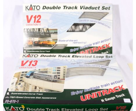 KATO Precision Railroad models N gauge 20-871-1 double track viaduct set V12 and 20-872-*1 double track elevated loop set V13