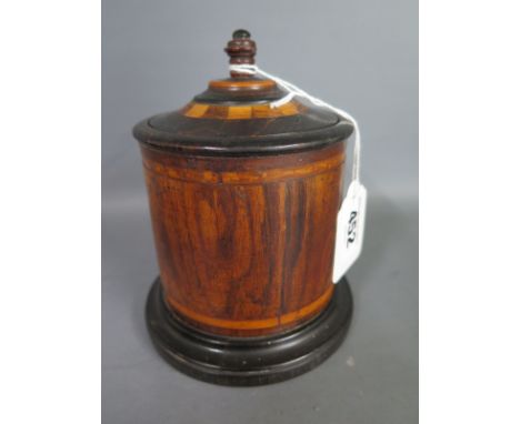 A 19th century lead lined tea caddy - Height 13cm 