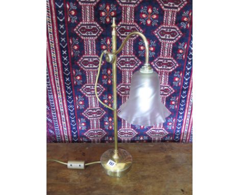 A brass students adjustable desk lamp - Height 53cm