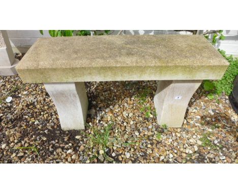 A weathered Limestone garden bench - Height 47cm x Width 81cm