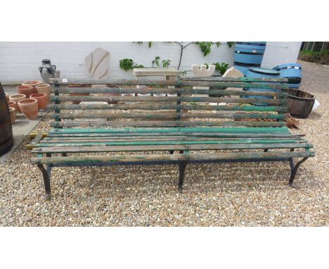 A late Victorian park bench in need of some restoration  Length 211cm