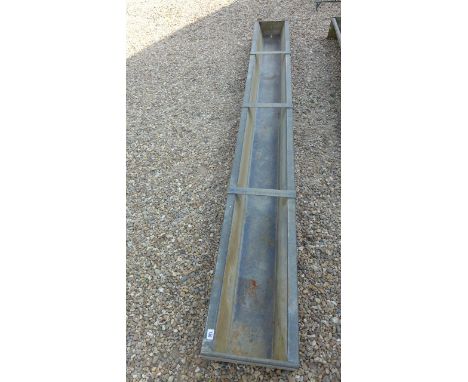 A vintage long galvanised feeder/planter with drainage holes - Length 275cm x Width 28cm