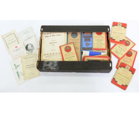 A QUANTITY OF ORDNANCE SURVEY MAPS, THEATRE PROGRAMMES, ETC 