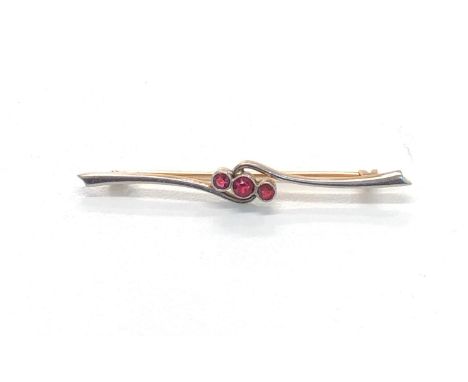 Antique gold &amp; ruby brooch 3.9g 