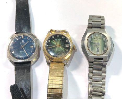 3 Vintage gents wristwatches all ticking but no warranty given please see images for details 
