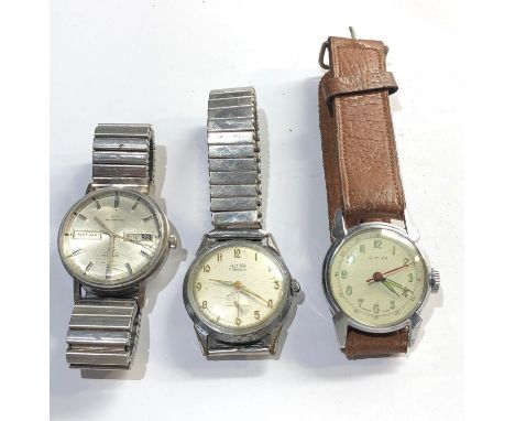 3 Vintage gents  wristwatches all ticking but no warranty given please see images for details 