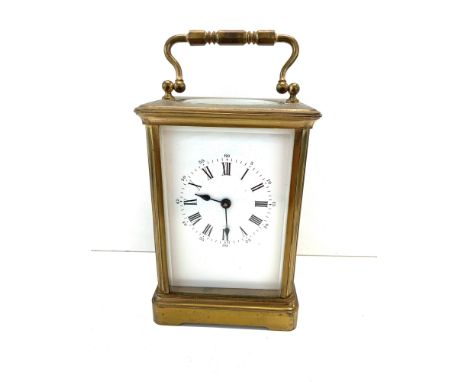 Large vintage brass carriage clock working order but no warranty given 