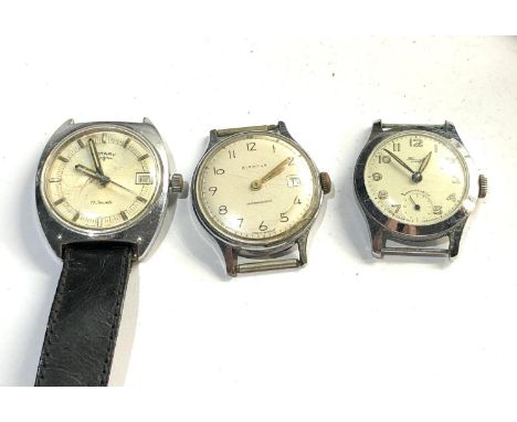 3 Vintage gents wristwatches all ticking but no warranty given please see images for details 