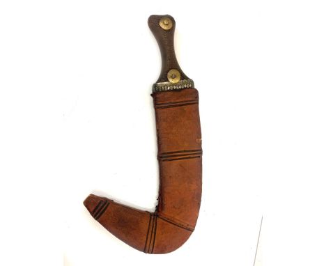 Persian Jambiya dagger with horn grip,&nbsp;sleeve in used/worn condition, dagger condition, Corrosion to blade, soldered spl
