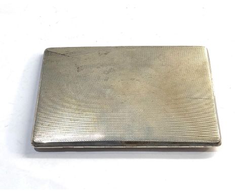 Vintage engine turned cigarette case birmingham silver hallmarks weight 130g 