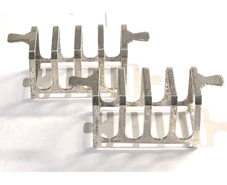 Pair of vintage silver toast racks by mappin and webb  weight 96g 