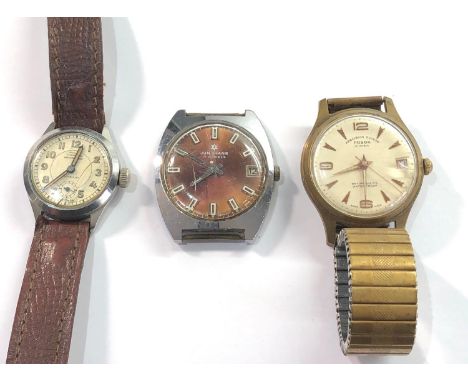 3 Vintage gents wristwatches all ticking but no warranty given please see images for details 
