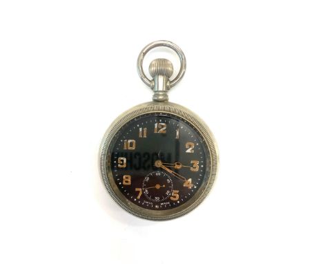 Military pocket watch 11270 R black dial military arrow watch winds and ticks 