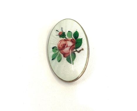 Norway opro silver and enamel brooch measures approx31mm by 20mm 