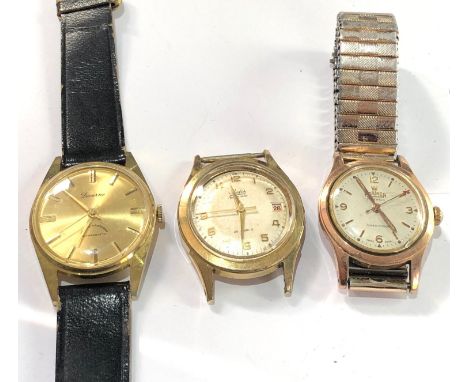 3 Vintage gents  wristwatches all ticking but no warranty given please see images for details sold as spares parts or repair 