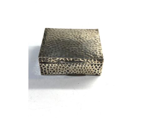 Small vintage silver cigarette box London silver hallmarks measures approx 8.5cm by 7.5cm height 3cm please see images for de