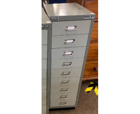 Bisley multi drawer vintage filing cabinet 9 draws 