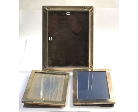 3 Vintage silver picture frames largest measures approx 21cm by 16cm please see images for details 