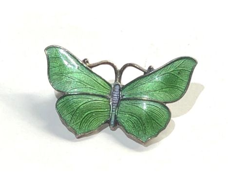 Small vintage silver and enamel butterfly brooch by JA &amp; S 