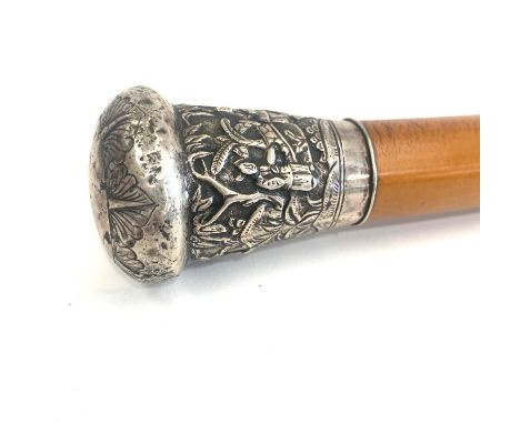 Chinese silver top walking stick 