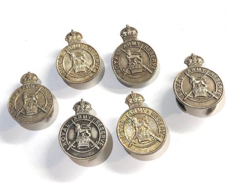 6 Hallmarked silver royal army reserve badges 