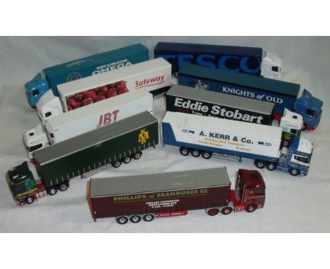 Selection of various die cast lorries and trailer units including Corgi including Eddie Stobart