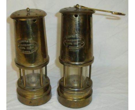 Ferndale Coal Colliery brass mining lamp and one other A/F