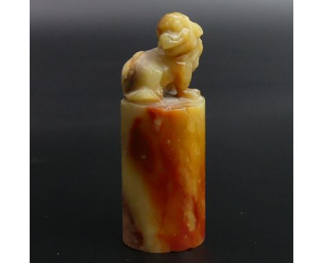 Chinese carved soapstone figural seal. 52 mm high. UK Postage £10. 