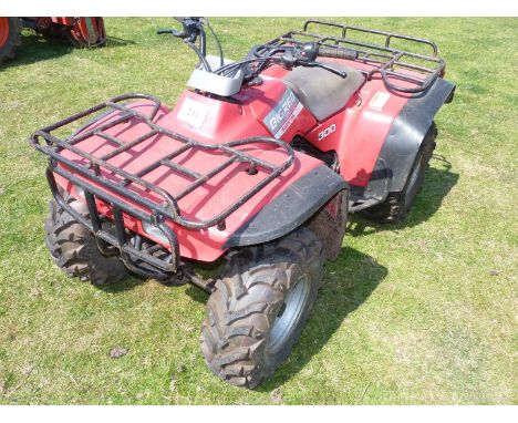 A Honda "Big Red" two wheel drive Quad Bike. 1992 model four good tyres [ only ever used for field maintenance with horses, s