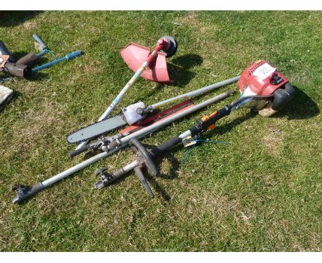 MT 650 petrol hedge trimmer and pole saw etc.