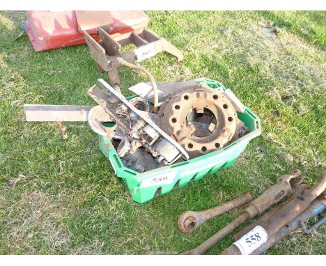 Landrover parts, instrument panel, clutch cover, injector pump, carburettor, etc., (Some series 1).
