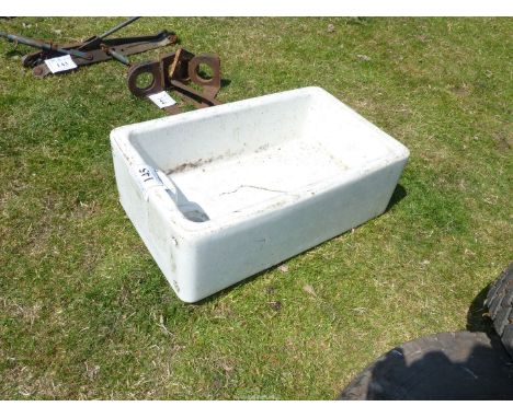 Belfast sink, 30" wide x 10" deep.