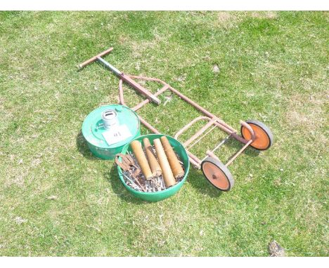 Two Paraffin greenhouse heaters, luggage trolley, etc. 