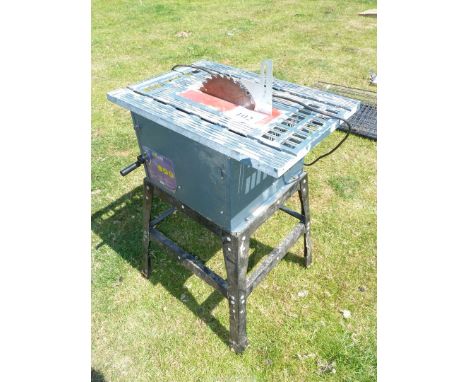 A NuTool table saw with 9" blade.