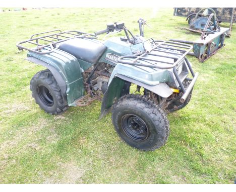 Yamaha Bear Tracker Quad Bike, 250 cc, with good tyres, condition unknown.