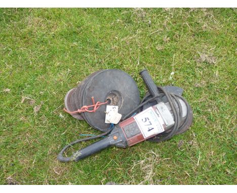 Clarke 9" angle grinder with a selection of discs.