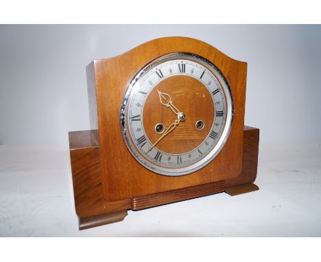 Art deco walnut enfield mantel clock 
