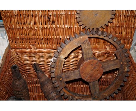 Hamper to include antique cogs