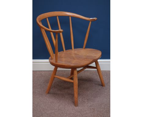 Ercol 'Windsor' light finish elm and beech armchair   Condition Report   Click here for further images, condition, auction ti